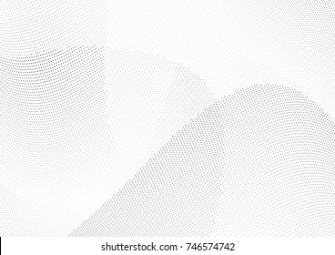 Abstract halftone wave dotted background. Futuristic twisted grunge pattern, dot, circles.  Vector modern optical pop art texture for posters, business cards, cover, labels mock-up, stickers layout