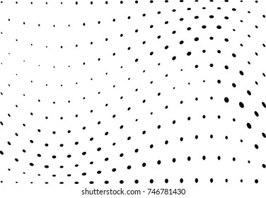 Abstract halftone wave dotted background. Futuristic twisted grunge pattern, dot, circles.  Vector modern optical pop art texture for posters, business cards, cover, labels mock-up, stickers layout