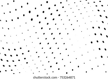 Abstract halftone wave dotted background. Futuristic twisted grunge pattern, dot, circles.  Vector modern optical pop art texture for posters, business cards, cover, labels mock-up, stickers layout