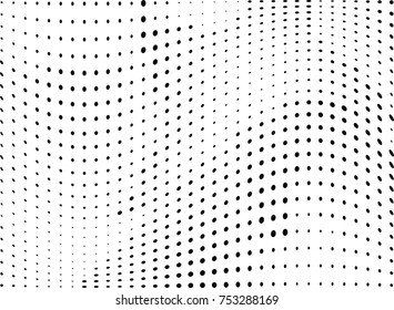Abstract halftone wave dotted background. Futuristic twisted grunge pattern, dot, circles.  Vector modern optical pop art texture for posters, business cards, cover, labels mock-up, stickers layout