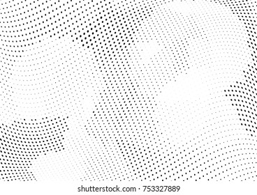 Abstract halftone wave dotted background. Futuristic twisted grunge pattern, dot, circles.  Vector modern optical pop art texture for posters, business cards, cover, labels mock-up, stickers layout