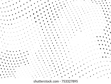 Abstract halftone wave dotted background. Futuristic twisted grunge pattern, dot, circles.  Vector modern optical pop art texture for posters, business cards, cover, labels mock-up, stickers layout