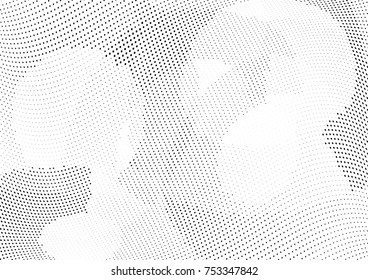 Abstract halftone wave dotted background. Futuristic twisted grunge pattern, dot, circles.  Vector modern optical pop art texture for posters, business cards, cover, labels mock-up, stickers layout