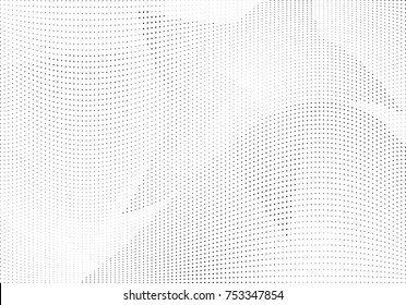 Abstract halftone wave dotted background. Futuristic twisted grunge pattern, dot, circles.  Vector modern optical pop art texture for posters, business cards, cover, labels mock-up, stickers layout
