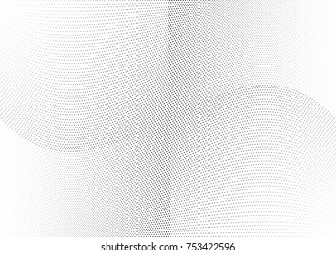 Abstract halftone wave dotted background. Futuristic twisted grunge pattern, dot, circles.  Vector modern optical pop art texture for posters, business cards, cover, labels mock-up, stickers layout