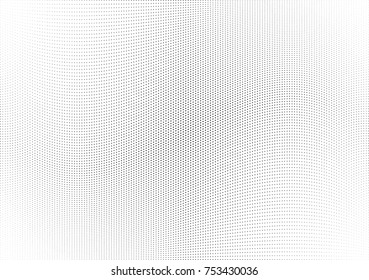 Abstract halftone wave dotted background. Futuristic twisted grunge pattern, dot, circles.  Vector modern optical pop art texture for posters, business cards, cover, labels mock-up, stickers layout