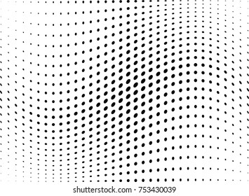 Abstract halftone wave dotted background. Futuristic twisted grunge pattern, dot, circles.  Vector modern optical pop art texture for posters, business cards, cover, labels mock-up, stickers layout
