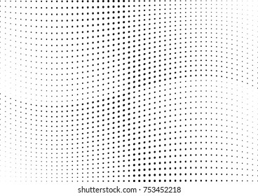 Abstract halftone wave dotted background. Futuristic twisted grunge pattern, dot, circles.  Vector modern optical pop art texture for posters, business cards, cover, labels mock-up, stickers layout