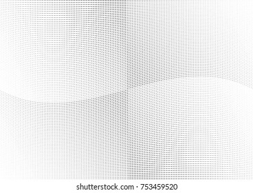 Abstract halftone wave dotted background. Futuristic twisted grunge pattern, dot, circles.  Vector modern optical pop art texture for posters, business cards, cover, labels mock-up, stickers layout