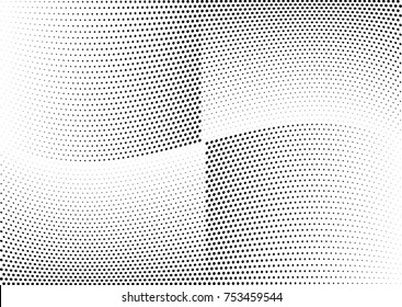 Abstract halftone wave dotted background. Futuristic twisted grunge pattern, dot, circles.  Vector modern optical pop art texture for posters, business cards, cover, labels mock-up, stickers layout