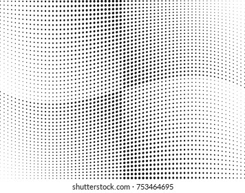 Abstract halftone wave dotted background. Futuristic twisted grunge pattern, dot, circles.  Vector modern optical pop art texture for posters, business cards, cover, labels mock-up, stickers layout
