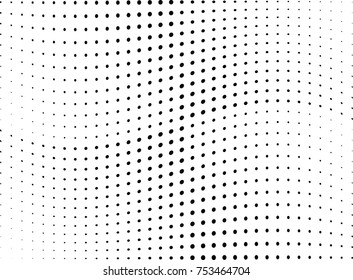 Abstract halftone wave dotted background. Futuristic twisted grunge pattern, dot, circles.  Vector modern optical pop art texture for posters, business cards, cover, labels mock-up, stickers layout
