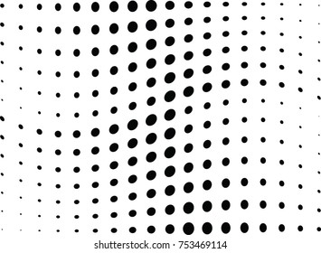 Abstract halftone wave dotted background. Futuristic twisted grunge pattern, dot, circles.  Vector modern optical pop art texture for posters, business cards, cover, labels mock-up, stickers layout