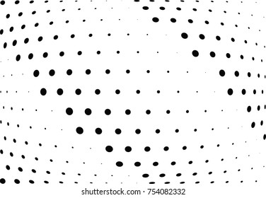 Abstract halftone wave dotted background. Futuristic twisted grunge pattern, dot, circles.  Vector modern optical pop art texture for posters, business cards, cover, labels mock-up, stickers layout