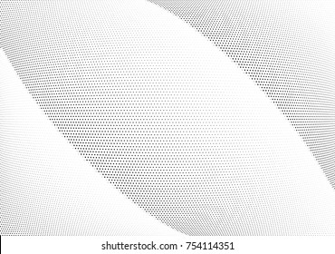 Abstract halftone wave dotted background. Futuristic twisted grunge pattern, dot, circles.  Vector modern optical pop art texture for posters, business cards, cover, labels mock-up, stickers layout