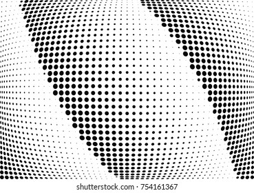 Abstract halftone wave dotted background. Futuristic twisted grunge pattern, dot, circles.  Vector modern optical pop art texture for posters, business cards, cover, labels mock-up, stickers layout