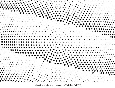Abstract halftone wave dotted background. Futuristic twisted grunge pattern, dot, circles.  Vector modern optical pop art texture for posters, business cards, cover, labels mock-up, stickers layout