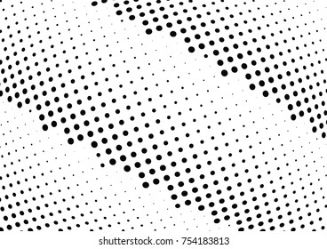 Abstract halftone wave dotted background. Futuristic twisted grunge pattern, dot, circles.  Vector modern optical pop art texture for posters, business cards, cover, labels mock-up, stickers layout