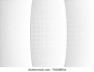 Abstract halftone wave dotted background. Futuristic twisted grunge pattern, dot, circles.  Vector modern optical pop art texture for posters, business cards, cover, labels mock-up, stickers layout