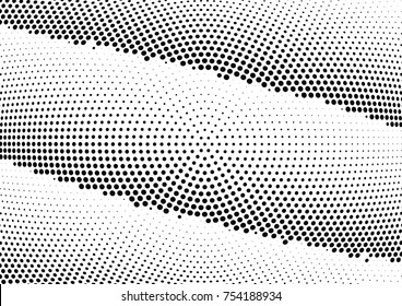 Abstract halftone wave dotted background. Futuristic twisted grunge pattern, dot, circles.  Vector modern optical pop art texture for posters, business cards, cover, labels mock-up, stickers layout