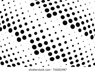 Abstract halftone wave dotted background. Futuristic twisted grunge pattern, dot, circles.  Vector modern optical pop art texture for posters, business cards, cover, labels mock-up, stickers layout