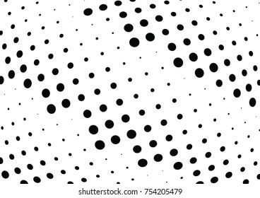 Abstract halftone wave dotted background. Futuristic twisted grunge pattern, dot, circles.  Vector modern optical pop art texture for posters, business cards, cover, labels mock-up, stickers layout