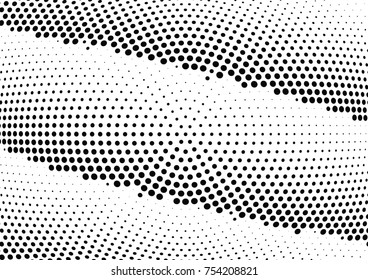 Abstract halftone wave dotted background. Futuristic twisted grunge pattern, dot, circles.  Vector modern optical pop art texture for posters, business cards, cover, labels mock-up, stickers layout