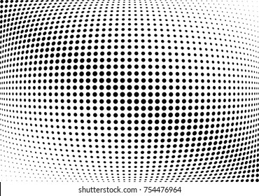 Abstract halftone wave dotted background. Futuristic twisted grunge pattern, dot, circles.  Vector modern optical pop art texture for posters, business cards, cover, labels mock-up, stickers layout