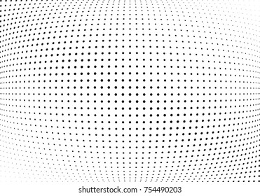 Abstract halftone wave dotted background. Futuristic twisted grunge pattern, dot, circles.  Vector modern optical pop art texture for posters, business cards, cover, labels mock-up, stickers layout