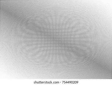 Abstract halftone wave dotted background. Futuristic twisted grunge pattern, dot, circles.  Vector modern optical pop art texture for posters, business cards, cover, labels mock-up, stickers layout