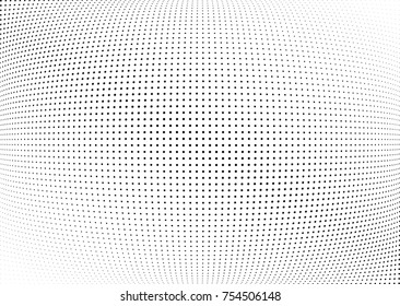 Abstract halftone wave dotted background. Futuristic twisted grunge pattern, dot, circles.  Vector modern optical pop art texture for posters, business cards, cover, labels mock-up, stickers layout