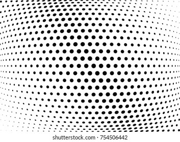 Abstract halftone wave dotted background. Futuristic twisted grunge pattern, dot, circles.  Vector modern optical pop art texture for posters, business cards, cover, labels mock-up, stickers layout
