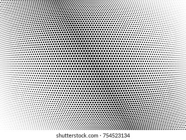 Abstract halftone wave dotted background. Futuristic twisted grunge pattern, dot, circles.  Vector modern optical pop art texture for posters, business cards, cover, labels mock-up, stickers layout