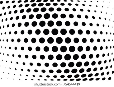 Abstract halftone wave dotted background. Futuristic twisted grunge pattern, dot, circles.  Vector modern optical pop art texture for posters, business cards, cover, labels mock-up, stickers layout