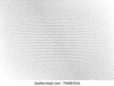 Abstract halftone wave dotted background. Futuristic twisted grunge pattern, dot, circles.  Vector modern optical pop art texture for posters, business cards, cover, labels mock-up, stickers layout
