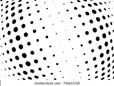 Abstract halftone wave dotted background. Futuristic twisted grunge pattern, dot, circles.  Vector modern optical pop art texture for posters, business cards, cover, labels mock-up, stickers layout