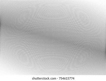 Abstract halftone wave dotted background. Futuristic twisted grunge pattern, dot, circles.  Vector modern optical pop art texture for posters, business cards, cover, labels mock-up, stickers layout
