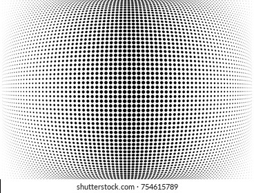 Abstract halftone wave dotted background. Futuristic twisted grunge pattern, dot, circles.  Vector modern optical pop art texture for posters, business cards, cover, labels mock-up, stickers layout