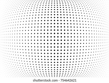 Abstract halftone wave dotted background. Futuristic twisted grunge pattern, dot, circles.  Vector modern optical pop art texture for posters, business cards, cover, labels mock-up, stickers layout