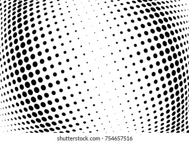 Abstract halftone wave dotted background. Futuristic twisted grunge pattern, dot, circles.  Vector modern optical pop art texture for posters, business cards, cover, labels mock-up, stickers layout