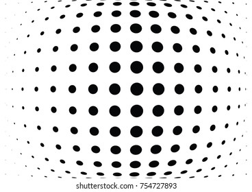 Abstract halftone wave dotted background. Futuristic twisted grunge pattern, dot, circles.  Vector modern optical pop art texture for posters, business cards, cover, labels mock-up, stickers layout