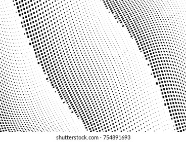 Abstract halftone wave dotted background. Monochrome grunge pattern with square.  Vector modern pop art texture for posters, sites, cover, business cards, postcards, art labels layout, stickers.