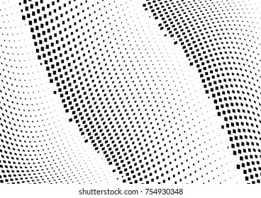Abstract halftone wave dotted background. Monochrome grunge pattern with square.  Vector modern pop art texture for posters, sites, cover, business cards, postcards, art labels layout, stickers.