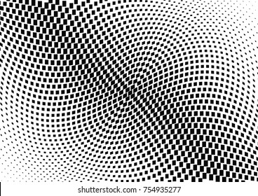 Abstract halftone wave dotted background. Monochrome grunge pattern with square.  Vector modern pop art texture for posters, sites, cover, business cards, postcards, art labels layout, stickers.