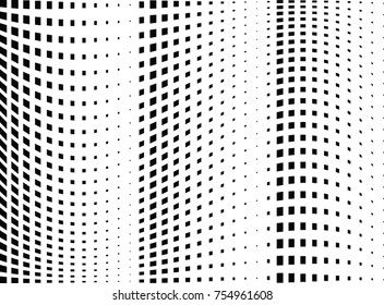 Abstract halftone wave dotted background. Monochrome grunge pattern with square.  Vector modern pop art texture for posters, sites, cover, business cards, postcards, art labels layout, stickers.