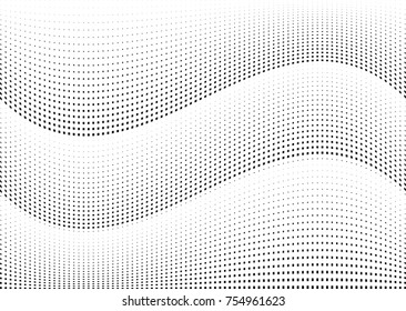 Abstract halftone wave dotted background. Monochrome grunge pattern with square.  Vector modern pop art texture for posters, sites, cover, business cards, postcards, art labels layout, stickers.