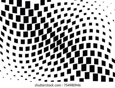Abstract halftone wave dotted background. Monochrome grunge pattern with square.  Vector modern pop art texture for posters, sites, cover, business cards, postcards, art labels layout, stickers.