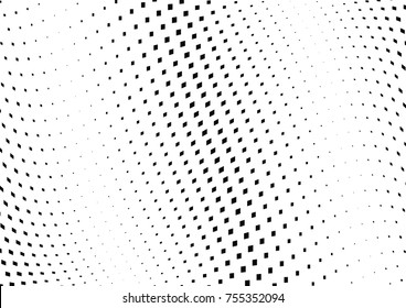Abstract halftone wave dotted background. Monochrome grunge pattern with square.  Vector modern pop art texture for posters, sites, cover, business cards, postcards, art labels layout, stickers.