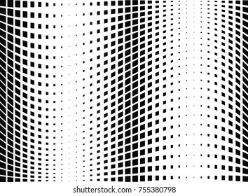 Abstract halftone wave dotted background. Monochrome grunge pattern with square.  Vector modern pop art texture for posters, sites, cover, business cards, postcards, art labels layout, stickers.
