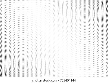 Abstract halftone wave dotted background. Monochrome grunge pattern with square.  Vector modern pop art texture for posters, sites, cover, business cards, postcards, art labels layout, stickers.